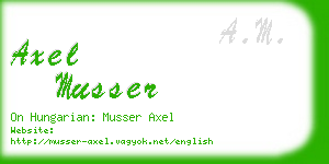 axel musser business card